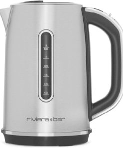 riviera&bar - Bouilloire Expert à Température Réglable BBT660 ELEA - Inox, 50 à 100°C, Socle Pivotant à 360°, Protection Anti Surchauffe - 1,8L, 22,5x25,5x16 cm, Noir