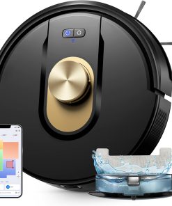 Vexilar Robot Aspirateur Laveur Cleanova W9, 150Min/5000Pa Aspirateur Robot, Navigation LiDAR avec Cartographie, Zones Virtuelles, Alexa/APP, Idéal pour Les Sols,Tapis Poils d'animaux