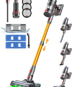 70 Min / 45 kPa/550 W Aspirateur sans Fil Puissant V15MOPX Aspirateur Nettoyeur de Sol,6 en 1 Balai électrique sans Fil, enlever Facilement Les Taches