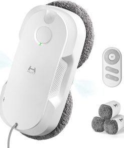 HUTT DDC56 Robot Laveur de Vitre, Robot Nettoyeur de Vitres avec Double Pulvérisation d'eau, Système de Protection à Triple, Navigation Intelligente, Télécommande