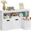 VASAGLE Meuble de Rangement pour Jouets, Étagère pour Enfants, Armoire, Commode, avec 3 Rangements à roulettes, pour Salon, Chambre, Salle de Jeu, 30 x 102 x 60 cm, Blanc LHS380W01