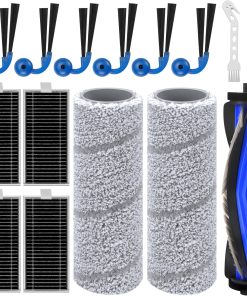 Lot de 15 accessoires pour Ecovacs Deebot X11 OmniCyclone/ X11 Pro Omni/ X9 Pro Omni, pièces de rechange 1 brosse principale 2 rouleaux serpillères 6 brosses latérales 4 filtres HEPA 2 Outils