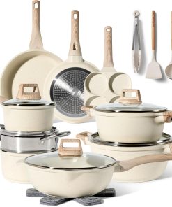 JUST PERFECTO Batterie de cuisine induction Set de casseroles avec couvercle - Casserole tout feux - Poêle anti-adhésive - Poêle sans PFOA et sans PTFE - Lot (21 pièces)